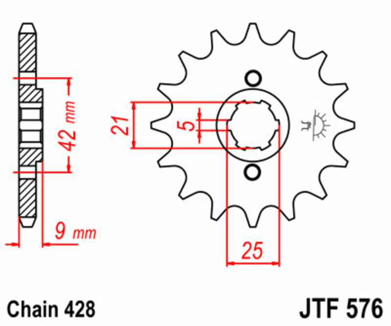 JT SPROCKETS Steel Standard Front Sprocket 576 - 428