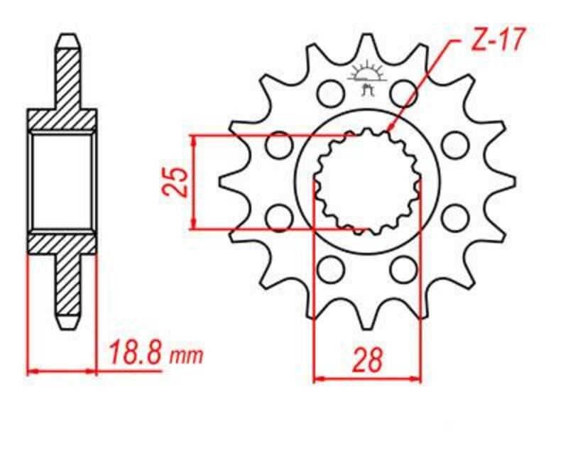 JT SPROCKETS Steel Standard Front Sprocket 704 - 525 - 1077457001