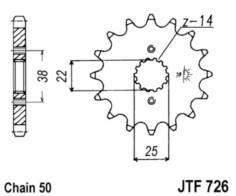 JT SPROCKETS Steel Standard Front Sprocket 726 - 520