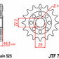 JT SPROCKETS Steel Standard Front Sprocket 741 - 525 - 1077475001