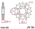 JT SPROCKETS Steel Standard Front Sprocket 781 - 525