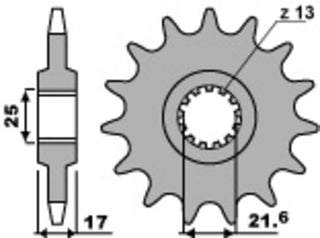 PBR Stahl Standard Kettenrad 2042 - 520 - 1077521004