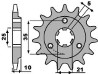 PBR Steel Standard Front Sprocket 2069 - 525 - 1077536001