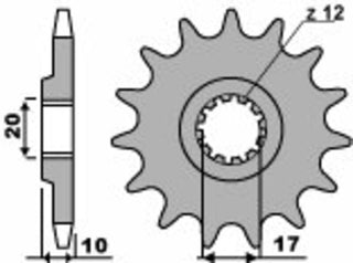PBR Stahl Standard-Kettenrad 2074 - 520