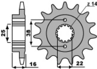 PBR Stahl Standard Kettenrad 2075 - 520 - 1077542002