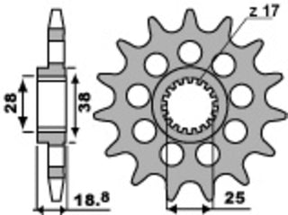 PBR Stahl Standard Kettenrad 2078 - 525 - 1077546003 