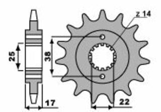 PBR Stahl Standard-Kettenrad 2094 - 520 