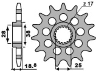 PBR Stahl Standard Kettenrad 2098 - 520 - 1077564004