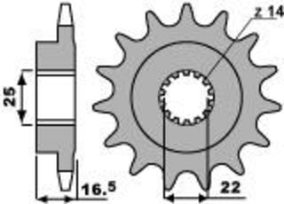 PBR Stahl Standard Kettenrad 2114 - 525 - 1077570001