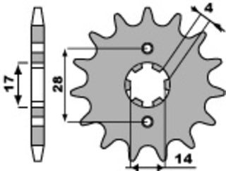 PBR Stahl Standard-Kettenrad 2118 - 428 - 1077571001