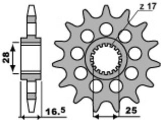 PBR Stahl Standard Kettenrad 2147 - 525 - 1077587002