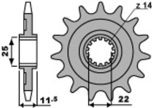 PBR Steel Standard Front Sprocket 2207 - 520 - 1077613001