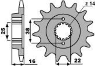 PBR Stahl Standard Kettenrad 2222 - 525 - 1077615001