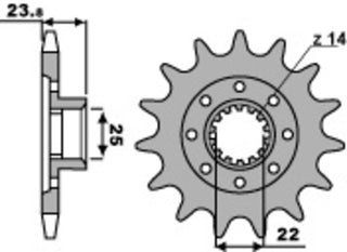 PBR Stahl Standard-Kettenrad 2253 - 525 - 1077623003