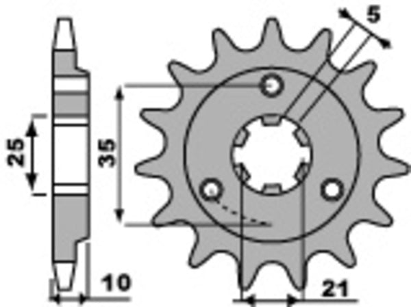 PBR Steel Standard Front Sprocket 412 - 520 - 1077696002
