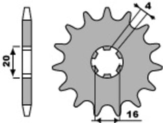PBR Steel Standard Front Sprocket 416 - 428 - 1077697003