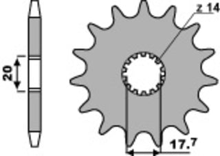 PBR Stahl Standard-Kettenrad 440 - 520 - 1077713004
