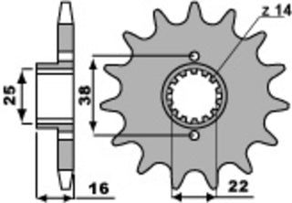 PBR Steel Standard Front Sprocket 490 - 520 - 1077716002