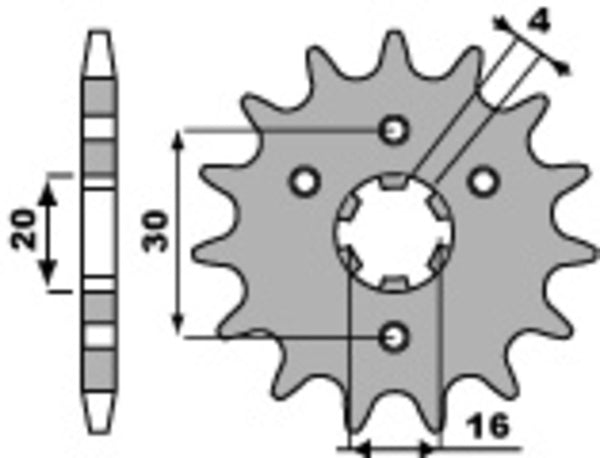 PBR Steel Standard Front Sprocket 517 - 428 - 1077729002
