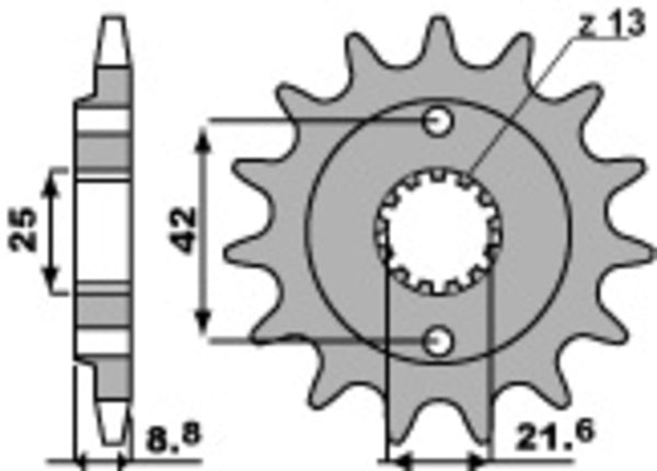 PBR Steel Standard Front Sprocket 525 - 520 - 1077736003