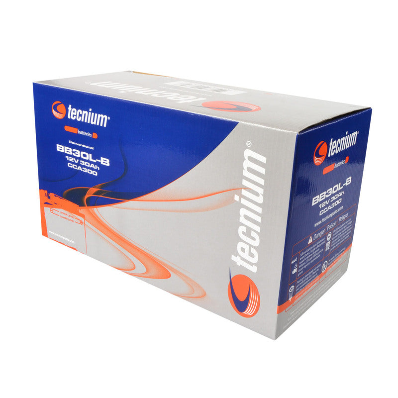 TECNIUM Battery Conventional with Acid Pack - BB30L-B - 1077800
