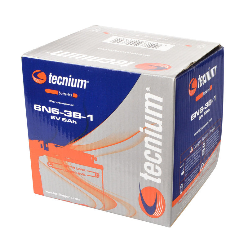 TECNIUM Battery Conventional with Acid Pack - 6N6-3B-1 - 1077801