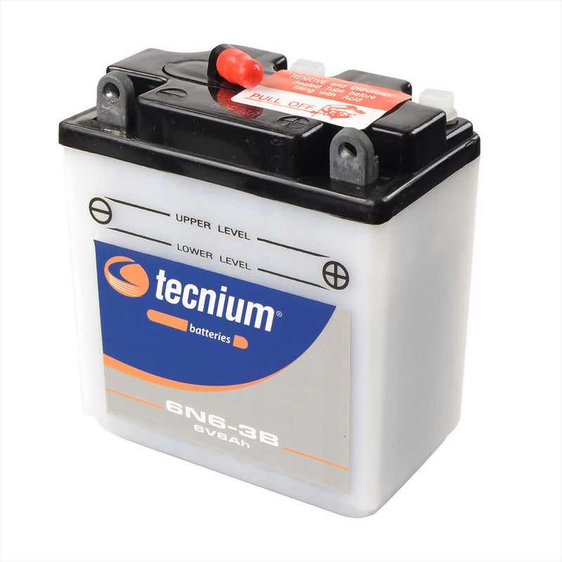 TECNIUM Battery Conventional with Acid Pack - 6N6-3B - 1077802
