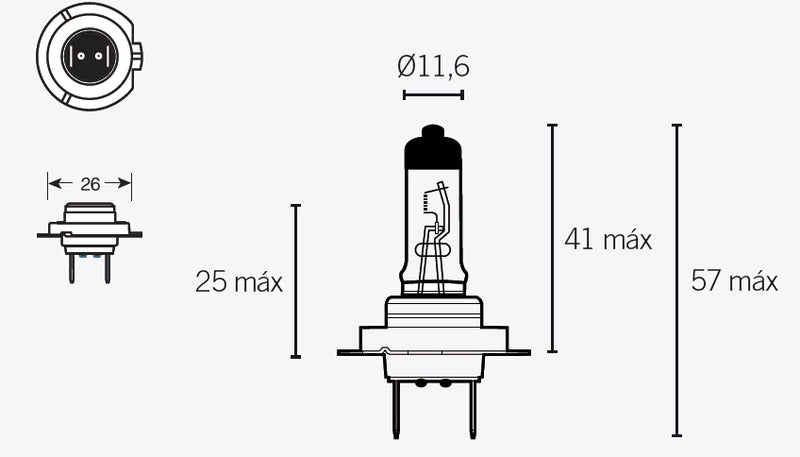V PARTS H7 Light Bulbs 12V 55W
