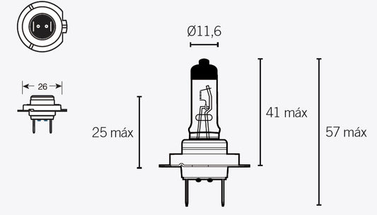 V PARTS H7 Light Bulbs 12V 55W