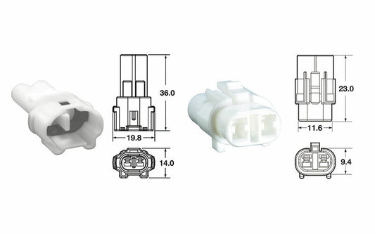 BIHR 2 plugs end set Connectors 090 SMTO series OE Type Ã˜0,85mmÂ²/1,25mmÂ² - 5 sets
