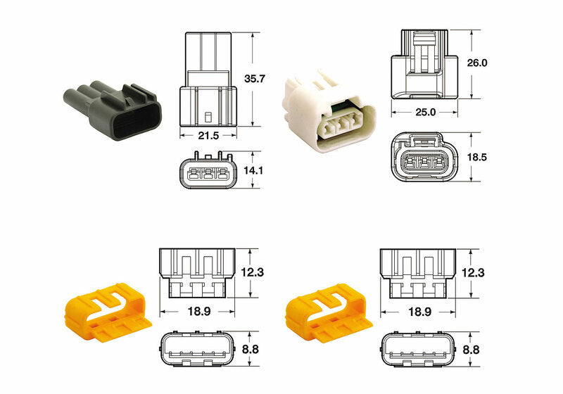 BIHR 3 plugs end set Connectors 090 FRKW OE Type - 5 sets