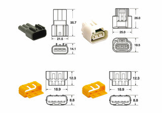 BIHR 3 plugs end set Connectors 090 FRKW OE Type - 5 sets