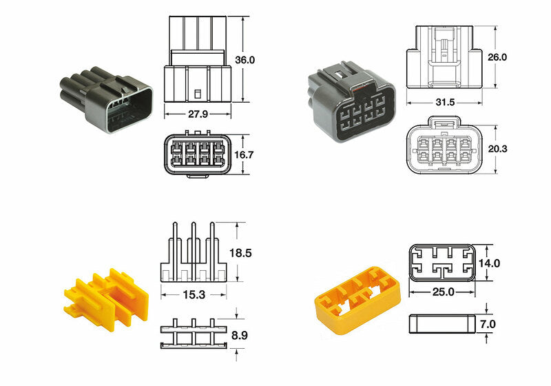 BIHR 8 plugs end set Connectors 090 FRKW OE Type - 5 sets