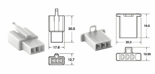 BIHR 3 plugs end set Connectors 110 ML OE Type Ã˜0,5mmÂ²/0,85mmÂ² - 5 sets