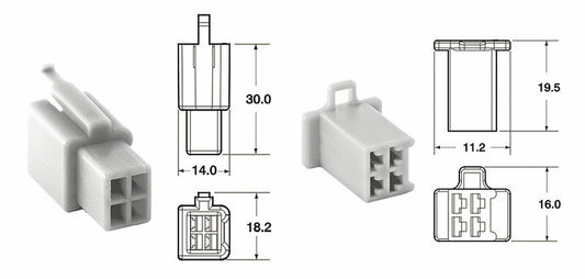 BIHR 4 plugs end set Connectors 110 ML OE Type Ã˜0,5mmÂ²/0,85mmÂ² - 5 sets
