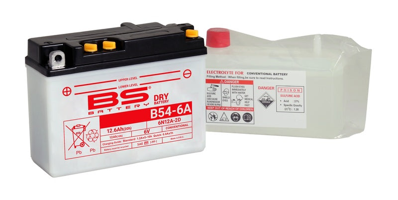 BS BATTERY Battery Conventional with Acid Pack - 6N12A-2D (B54-6A)