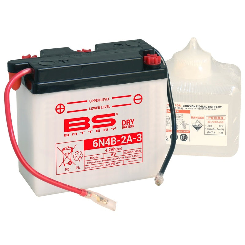 BS BATTERY Battery Conventional with Acid Pack - 6N4B-2A-3