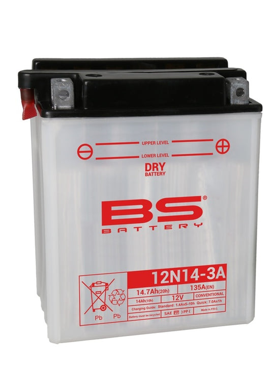 BS BATTERY Battery Conventional with Acid Pack - 12N14-3A