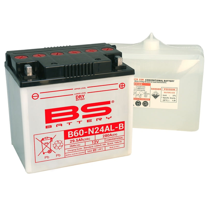 BS BATTERY Battery High performance with Acid Pack - B60-N24AL-B
