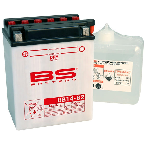 BS BATTERY Batterie Hohe Leistung mit Säurepack - BB14-B2