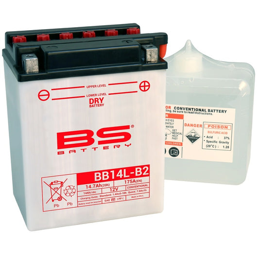 BS BATTERY Battery High performance with Acid Pack - BB14L-B2