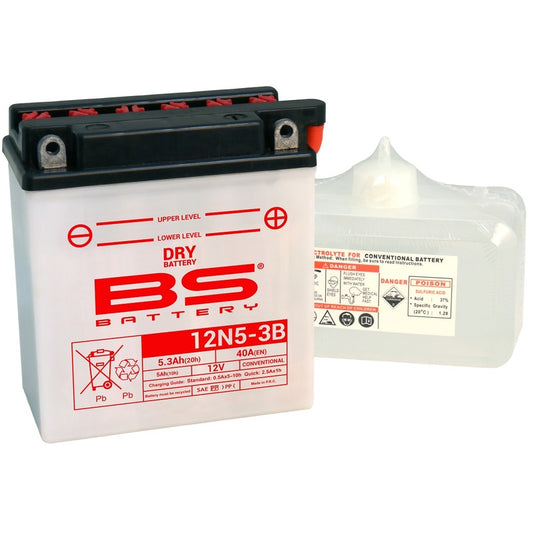BS BATTERY Battery Conventional with Acid Pack - 12N5-3B