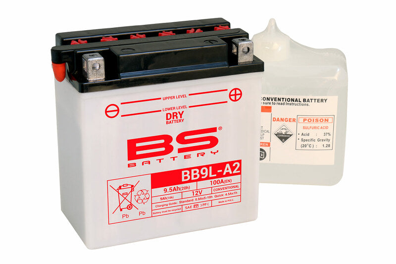 BS BATTERY Battery High performance with Acid Pack - BB9L-A2