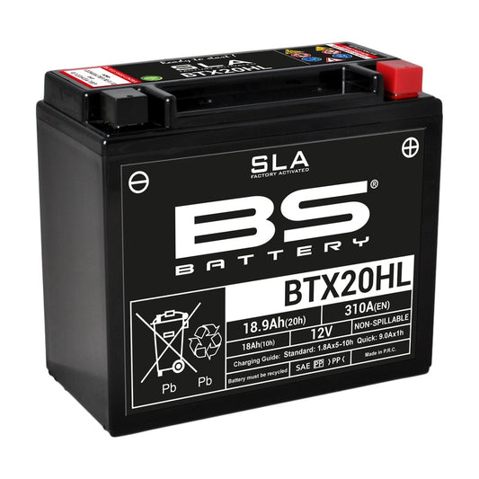 BS BATTERY Battery Maintenance Free with Acid Pack - BTX20HL