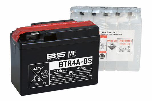 BS BATTERY Battery Maintenance Free with Acid Pack - BTR4A