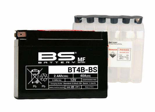 BS BATTERY Battery Maintenance Free with Acid Pack - BT4B