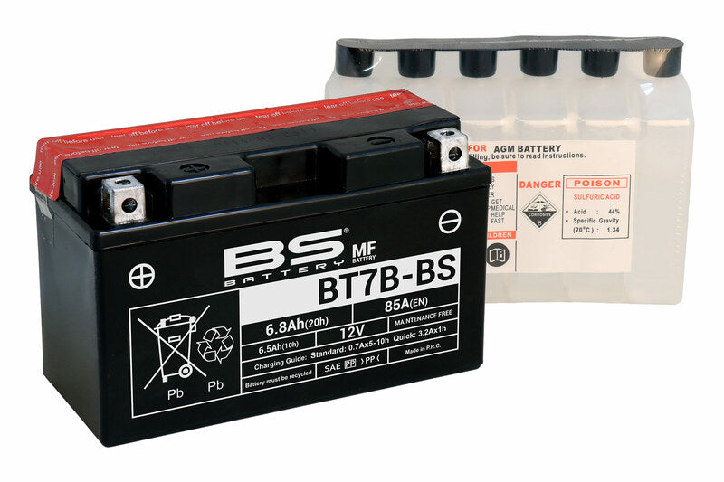 BS BATTERY Battery Maintenance Free with Acid Pack - BT7B