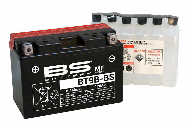 BS BATTERY Battery Maintenance Free with Acid Pack - BT9B