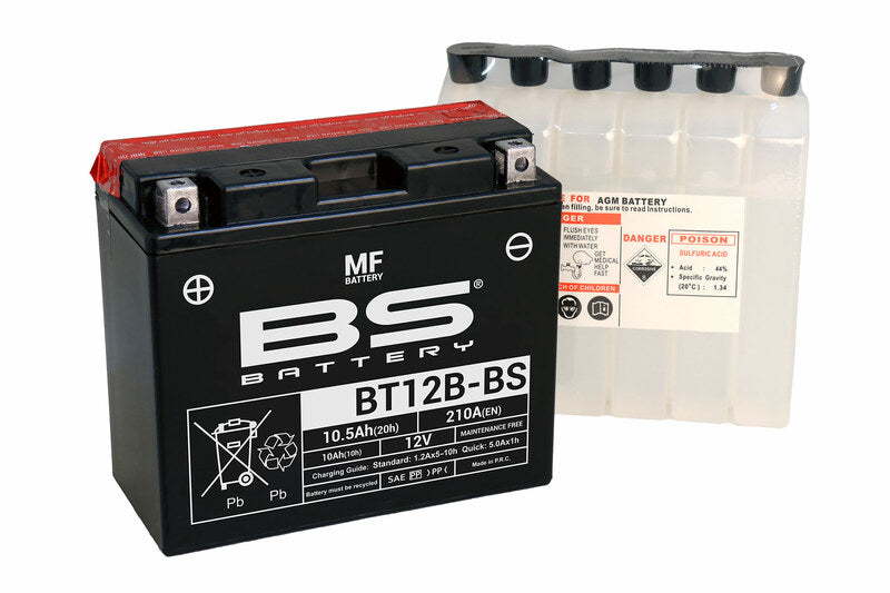 BS BATTERY Battery Maintenance Free with Acid Pack - BT12B