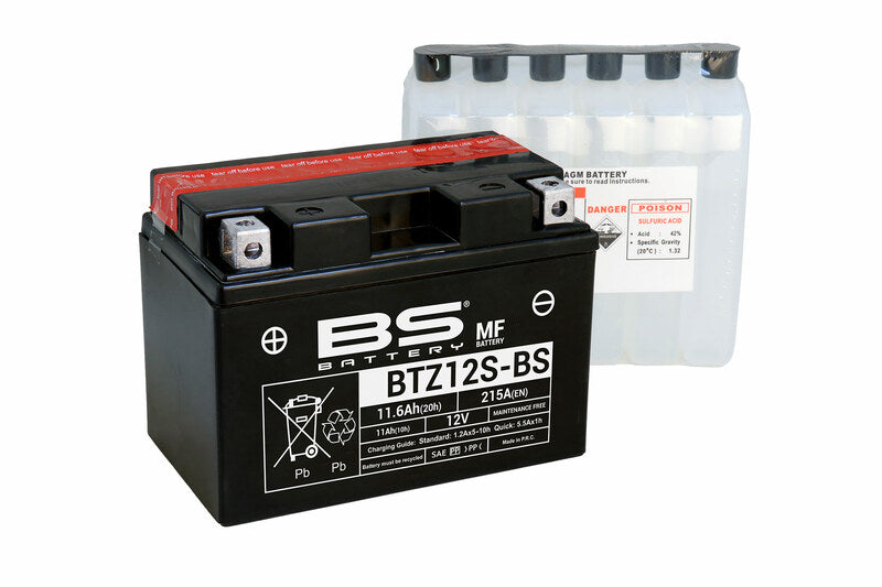 BS BATTERY Battery Maintenance Free with Acid Pack - BTZ12S-BS